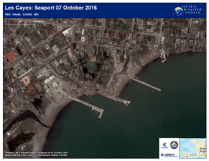 Figure 4: Pléiades CNES Satellite Imagery acquired on 07 October 2016. Map produced in the context of International Charter Call 582