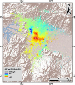 Using ALOS and CSK data, INGV calculated the changing rate of subsidence in an urban flood plain, with a view to improving risk assessment for long-term flood projections