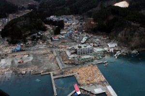 Damage from the Great East Japan Tsunami in Otsuchi, Iwate, Japan, 15 March 2011. Source: wikimedia commons.